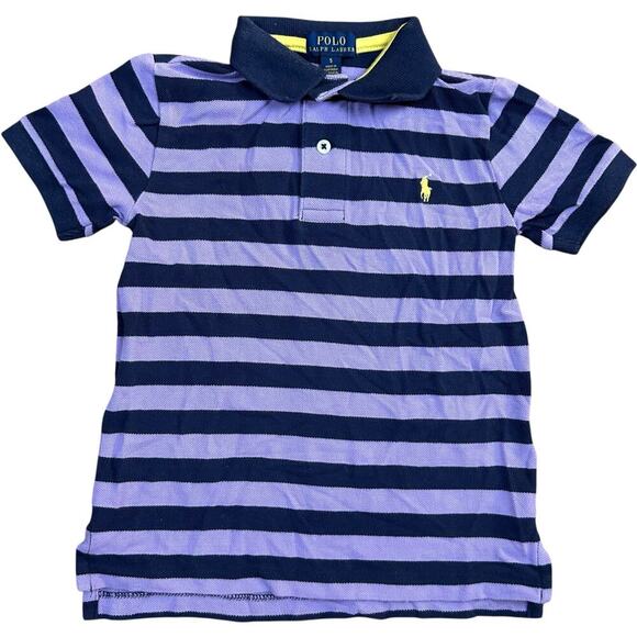 Polo Ralph Lauren Vintage Lavender/Navy Striped Polo - Picture 1 of 3